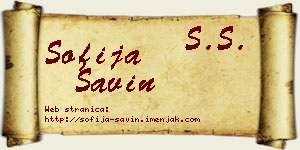 Sofija Savin vizit kartica